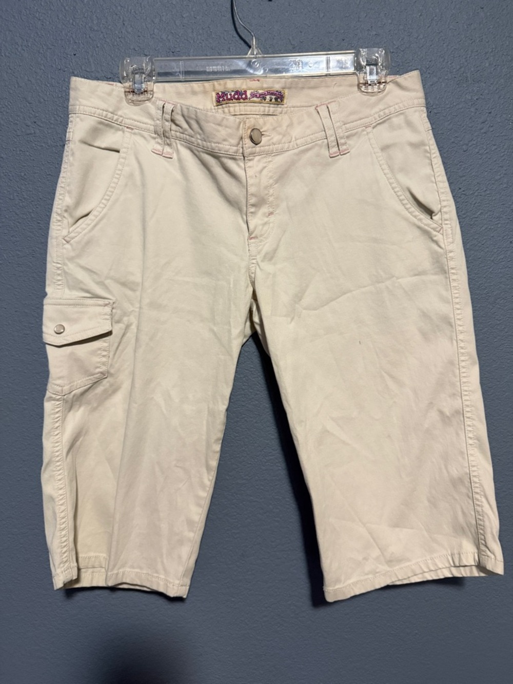 Mudd Cream Utility Bermuda Shorts